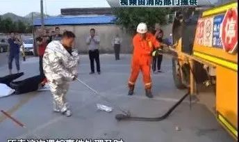 校車里闖入三米長大蛇，三名消防員輪番上陣終制服！