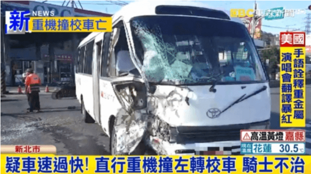 驚悚畫面曝光！重機撞上校車小巴 騎士噴飛重傷不治