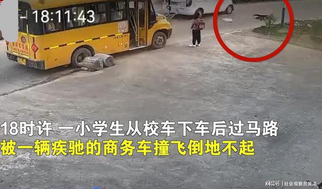 小學(xué)生下校車被后車撞飛 校車司機(jī)未查看傷者情況駕車離開惹爭(zhēng)議